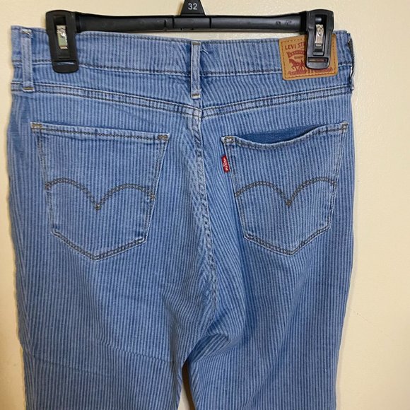 Levi's Pinstripe High Rise Straight Jeans - Picture 5 of 6